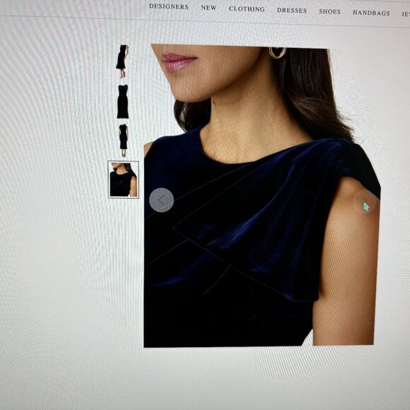 Shoshanna Lidia Velvet Midi Dress Luxurious Navy Blue - Picture 5 of 8